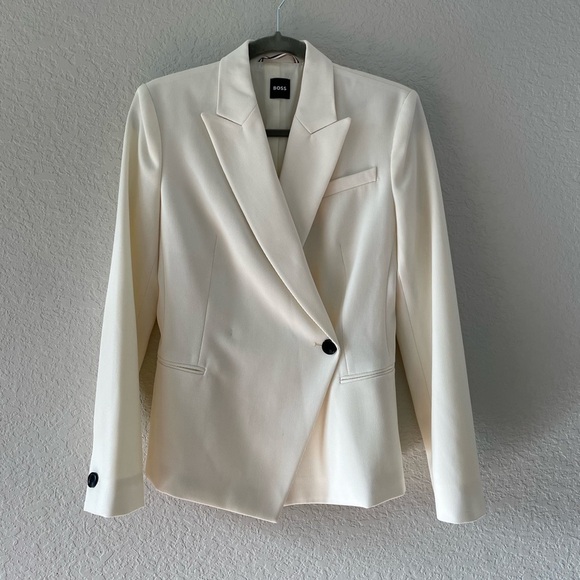 Boss Slim Fit Jacket in Wool Twill Minimalist Tailored Blazer - Picture 2 of 14